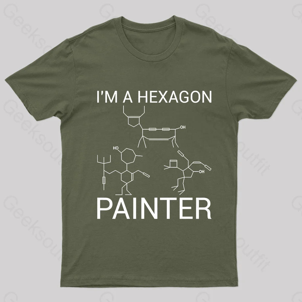 Hexagon Painter Nerd T-Shirt