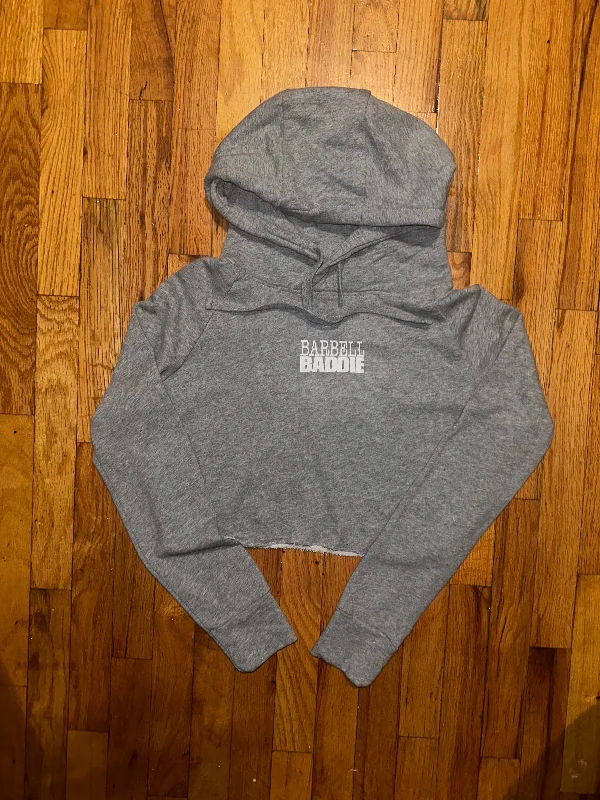 FRENCH TERRY DROP SHOULDER CROPPED HOODIE