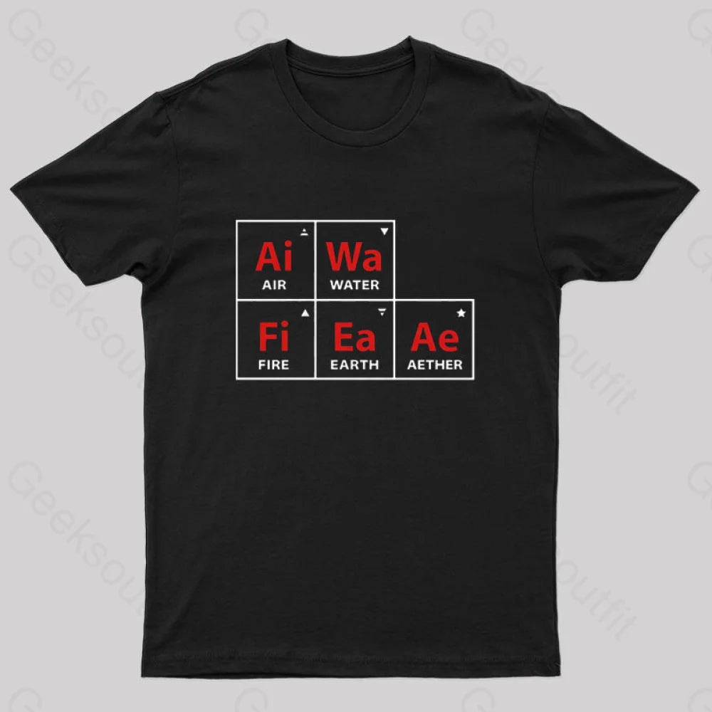 Classical Periodic Table Earth Air Water Fire Aether Geek T-Shirt