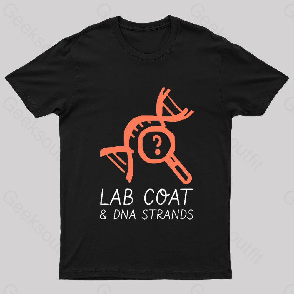 Lab Coat And DNA Strands Geek T-Shirt