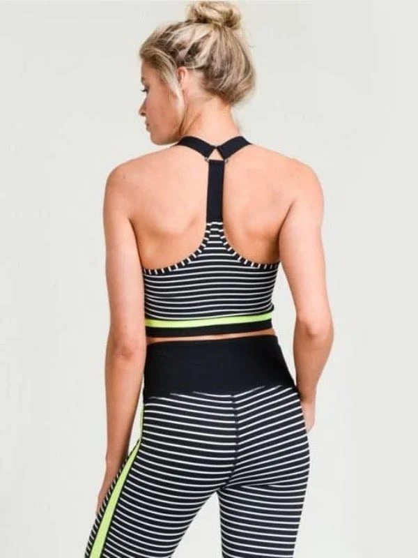 Block/Neon Stripe Triangle Racerback Sportsbra