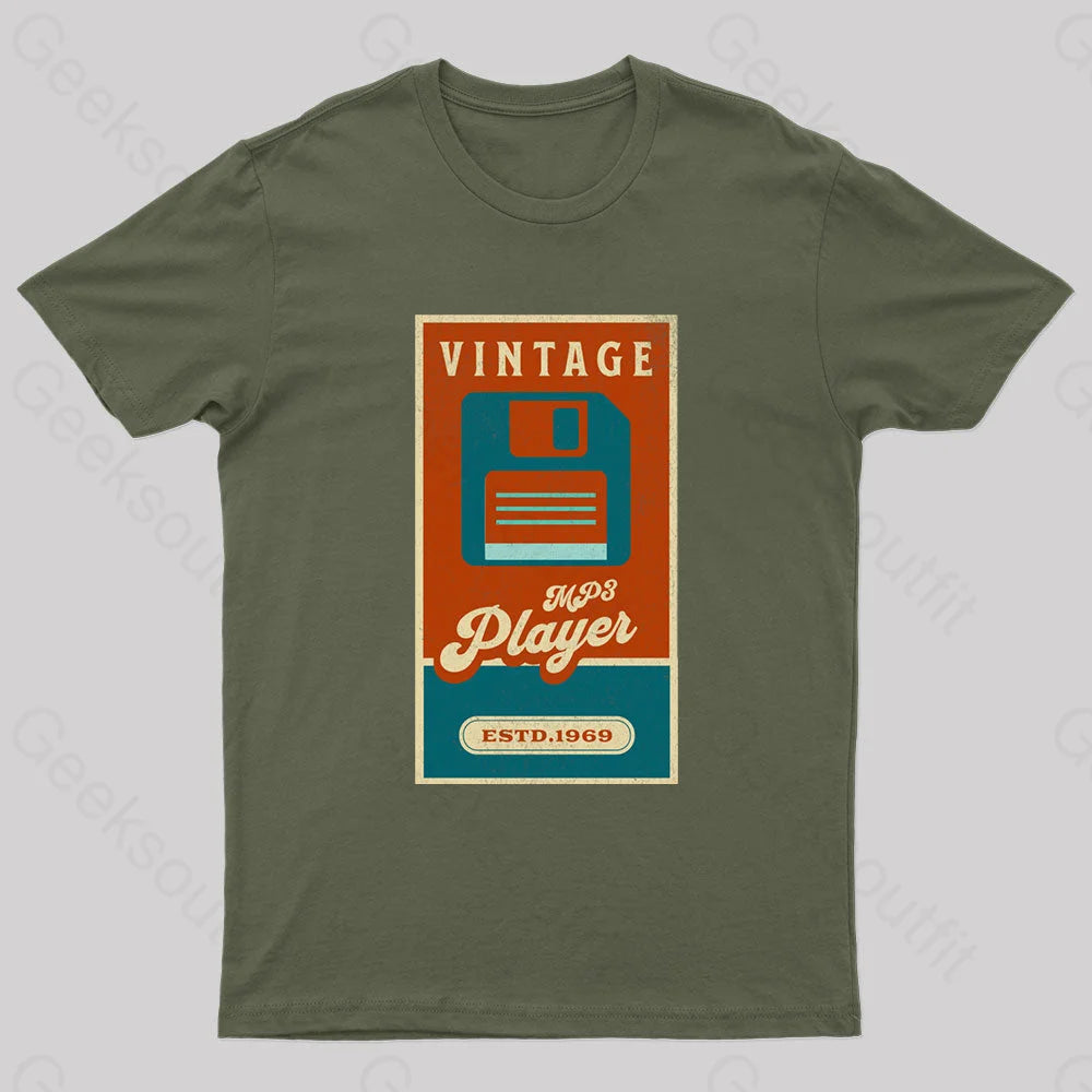 Vintage Retro Groove Floppy Beats Geek T-Shirt