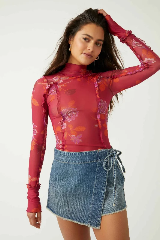 Charlie Printed Mesh Top