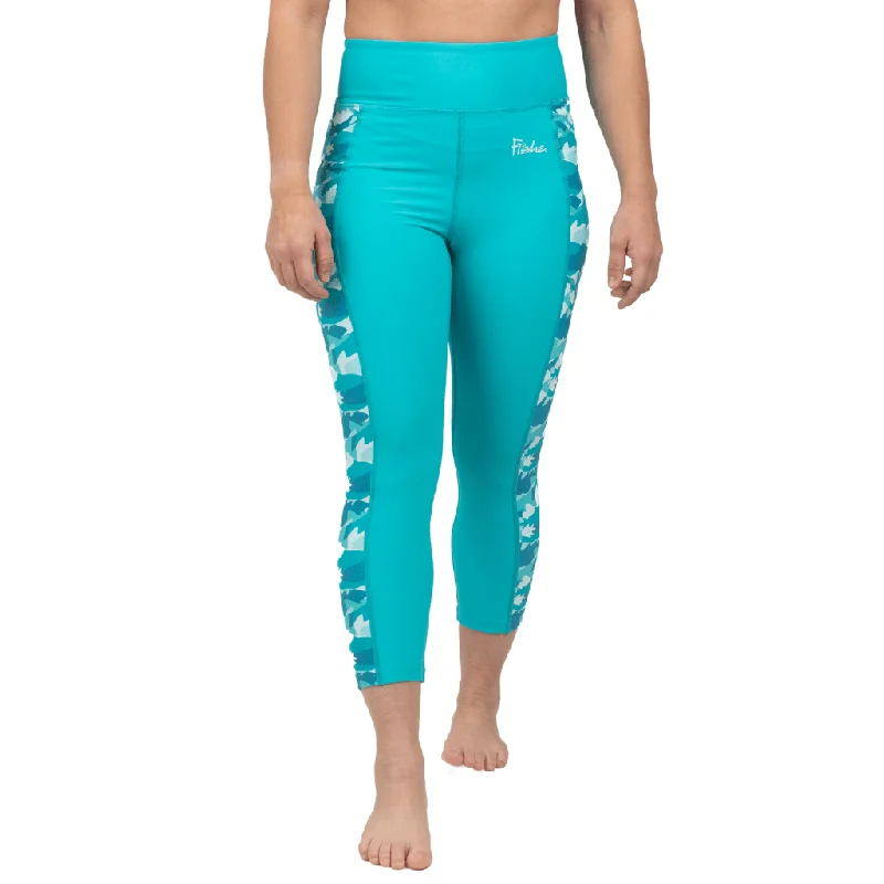 Water Camo Pocket Capri Leggings