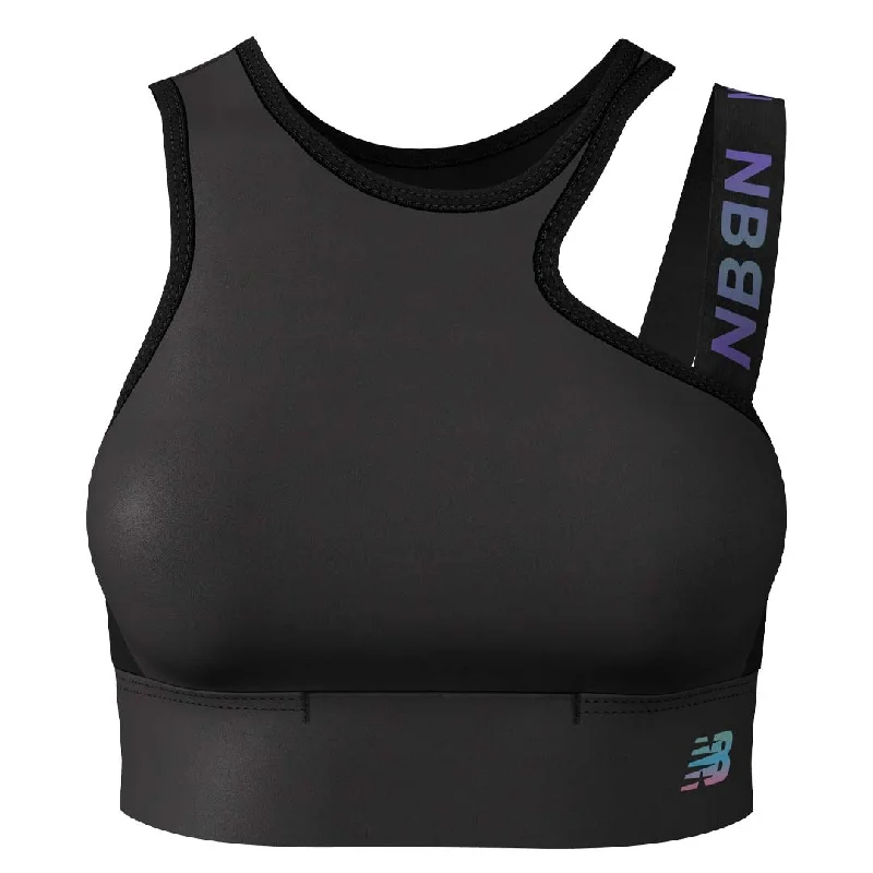 New Balance - Women's Q Speed Shape Shield Crop Bra (WB23288 BK) Sophisticated Women's Tailored