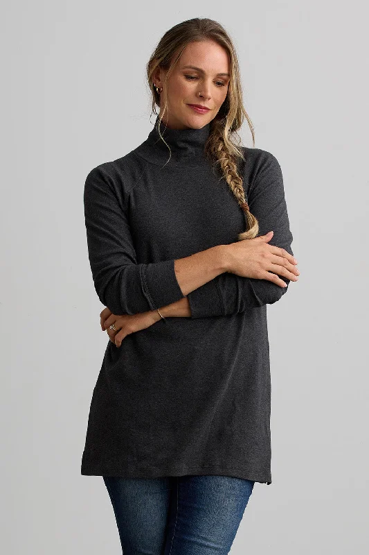 Women's Luxe 100% Organic Cotton High-Neck Tunic