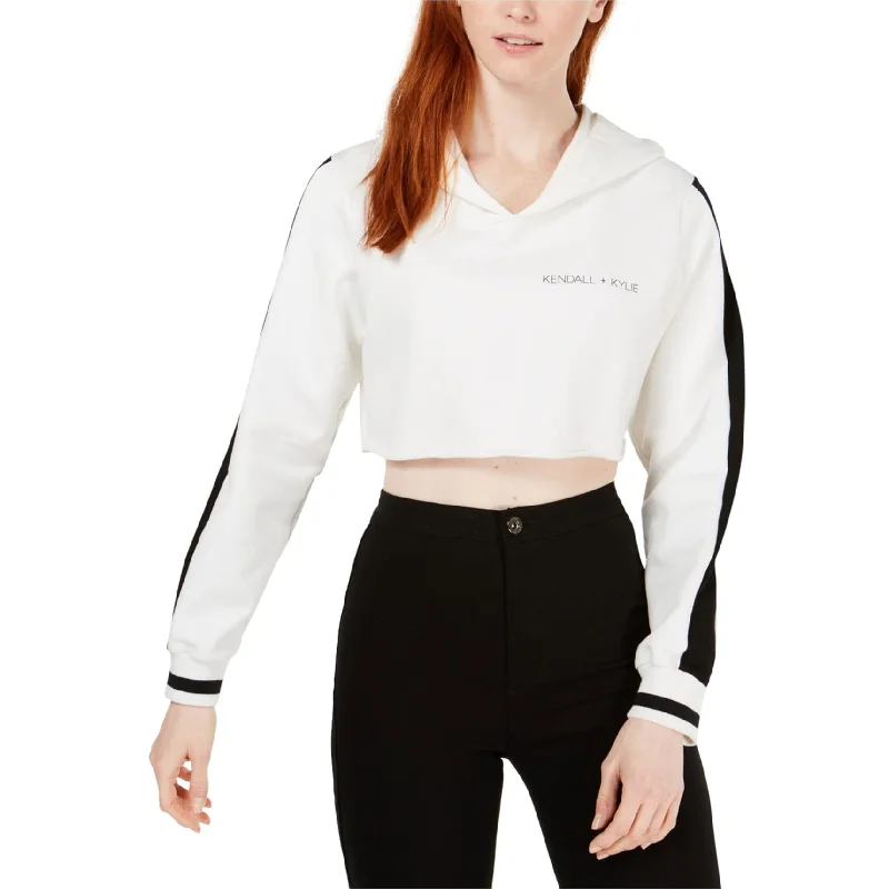 Kendall Kylie Womens Cropped Hoodie Sweatshirt