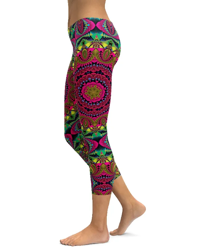 Pink Kaleidoscope Capris