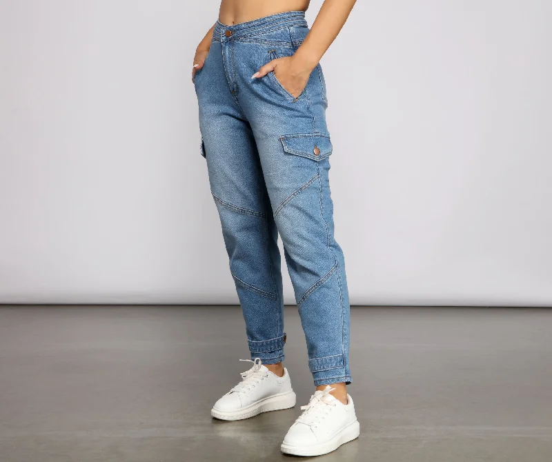 Such A Trendsetter Cargo Denim Joggers