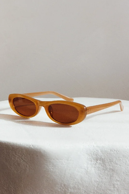 Live Loud Oval Sunglasses Brown