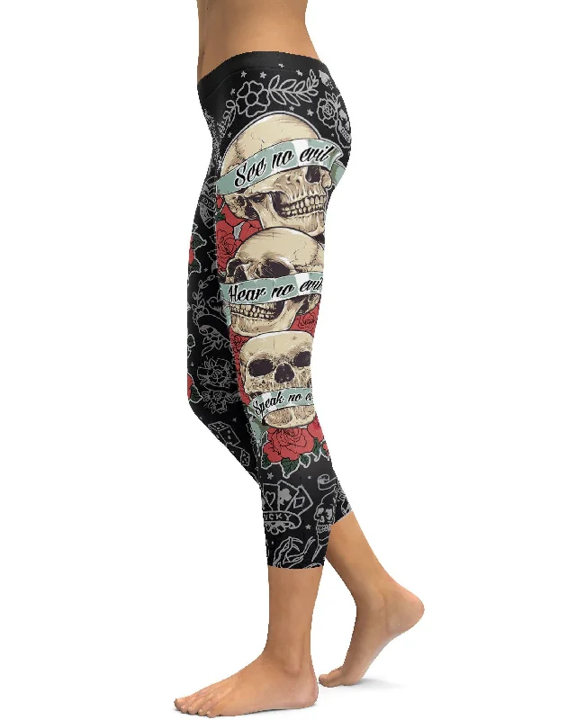 See no evil, Hear no evil, Speak no evil Black Capris