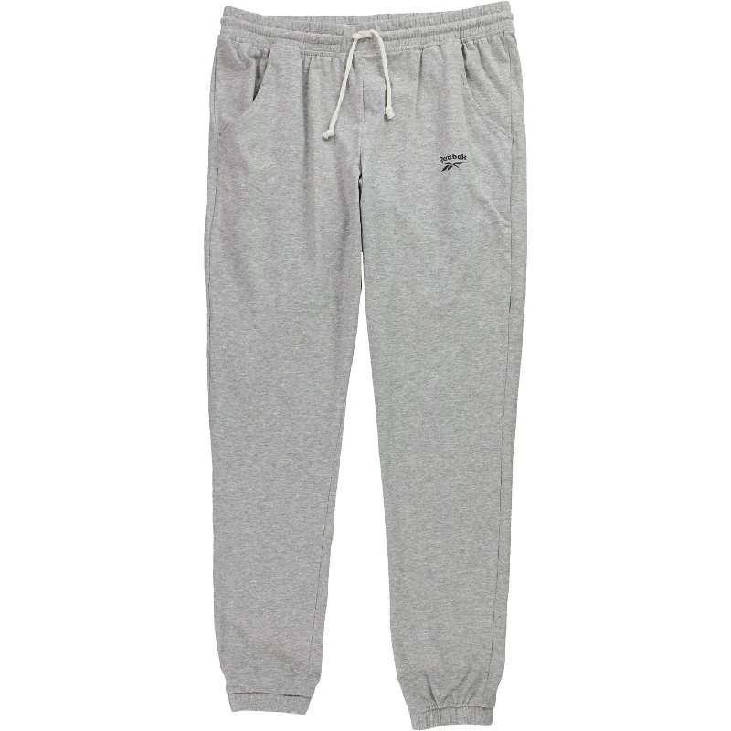 Reebok Womens Heathered Athletic Jogger Pants, Grey, Small