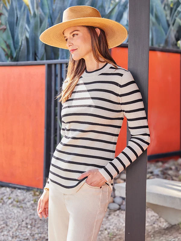 Stripe Shirttail Sweater