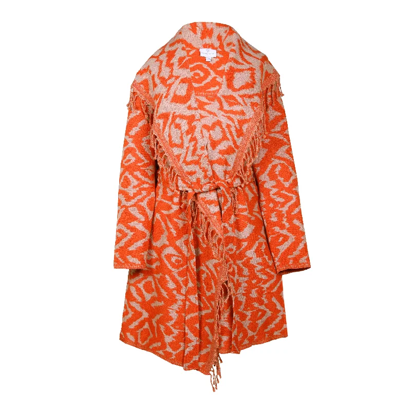 Cheryl Tangerine Belted Boiled Wool Coat