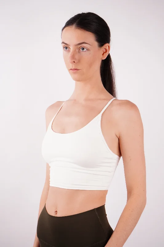 Airy Spaghetti Strap Bralette White