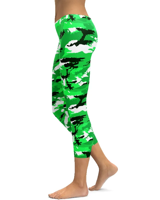 Lime Green Camo Capris