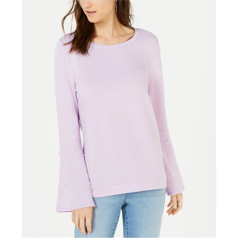 I-N-C Womens Pearl Beaded Sweatshirt