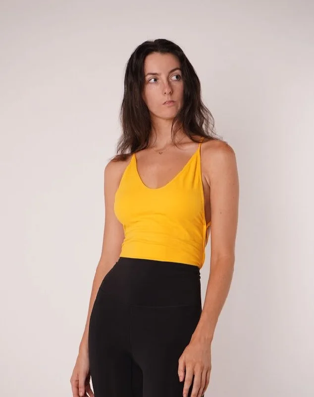 Mia Tie Back Halter Top Yellow