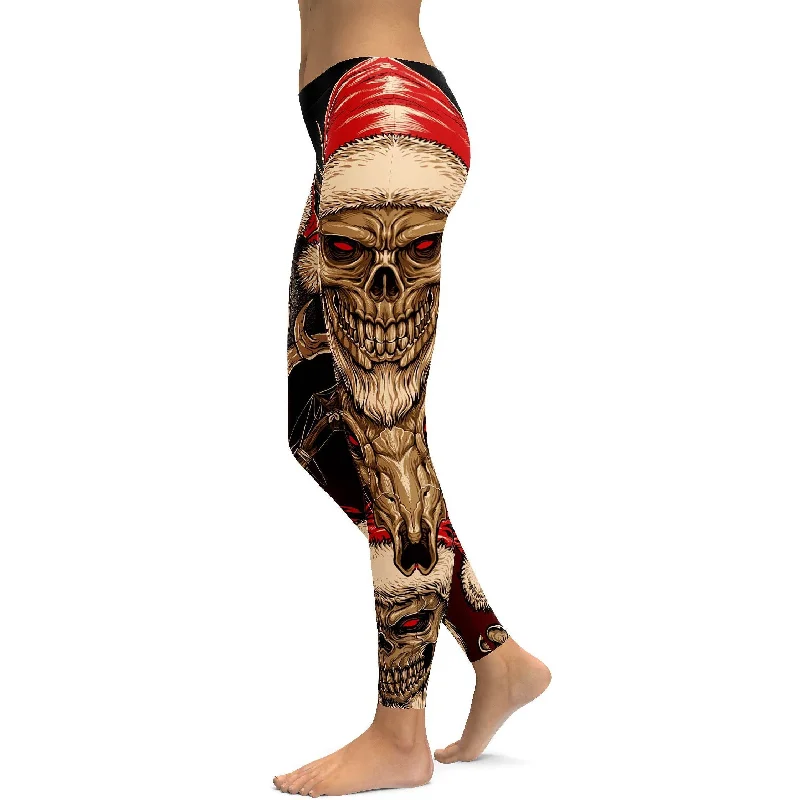 Santa & Rudolph Skull Leggings