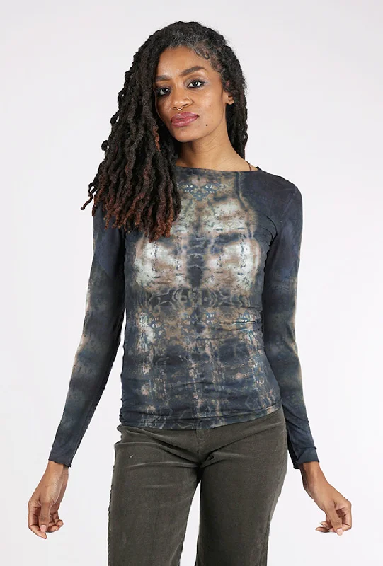 Raw Edge Second Skin Top, Hidden Marble/Charcoal