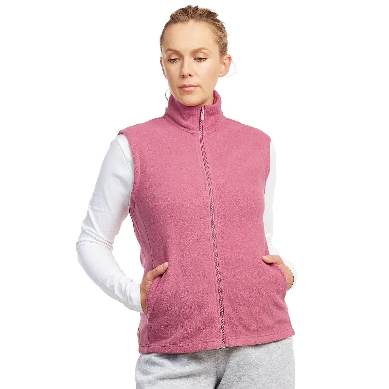 SOFRA LADIES POLAR FLEECE VEST (LPF100_D.ROSE)