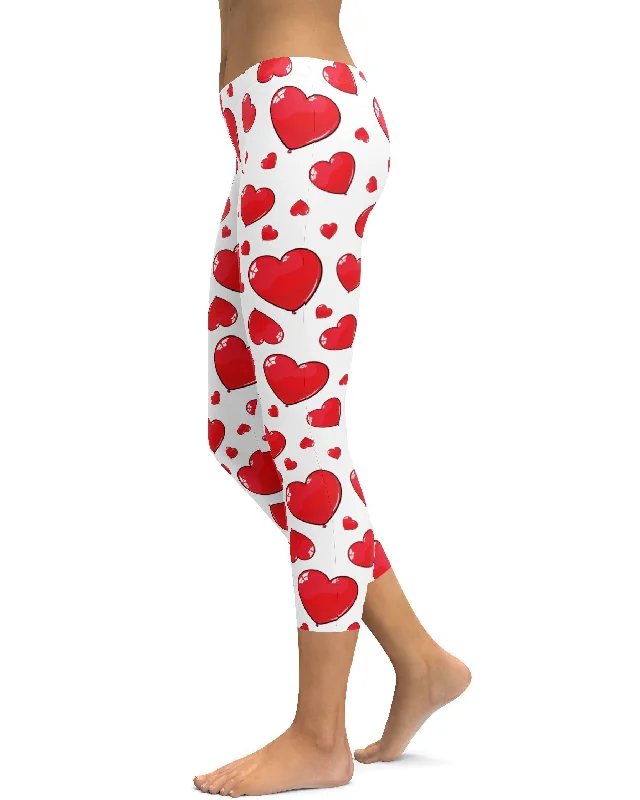 Red Heart Shaped Balloons Capris