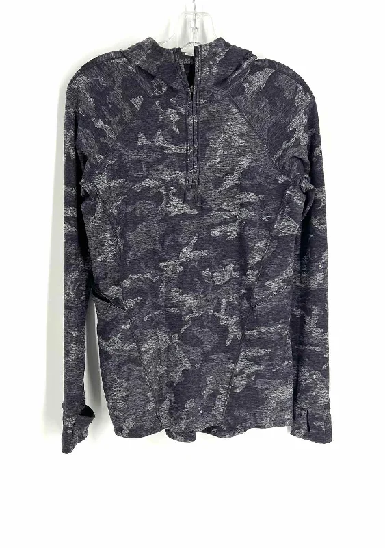 Lululemon Athletica Size 4 Gray Quarter Zip Camouflage Activewear Hoodie