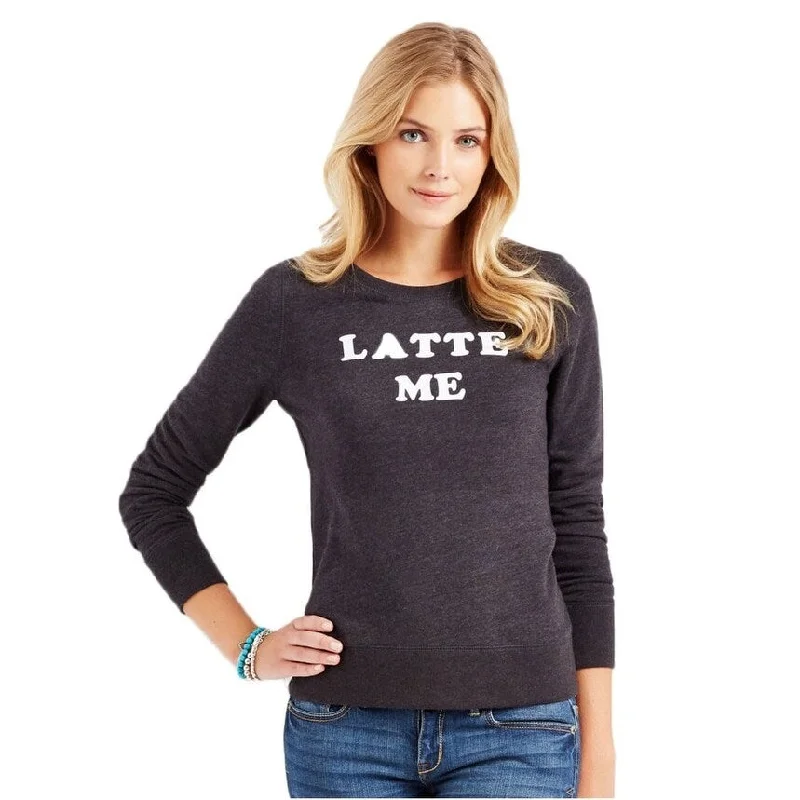 Aeropostale Womens Latte Me Sweatshirt, Black, Large