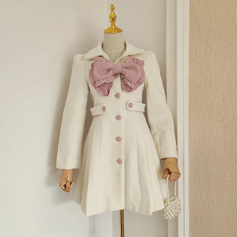 Sweet Bow Dress Coat (2 Colors)