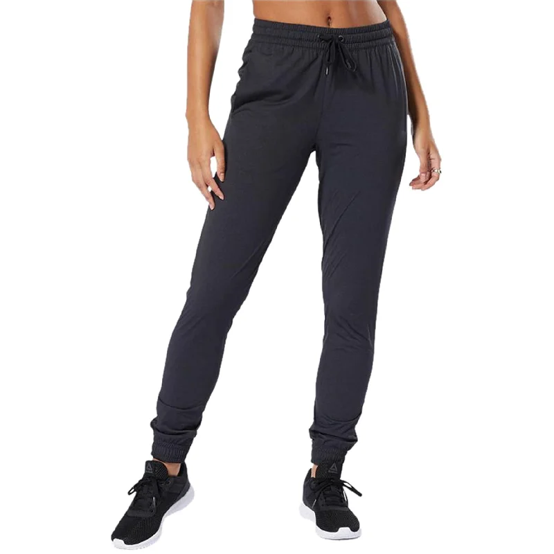 Reebok Womens Training Supply Woven Athletic Jogger Pants, Black, Small