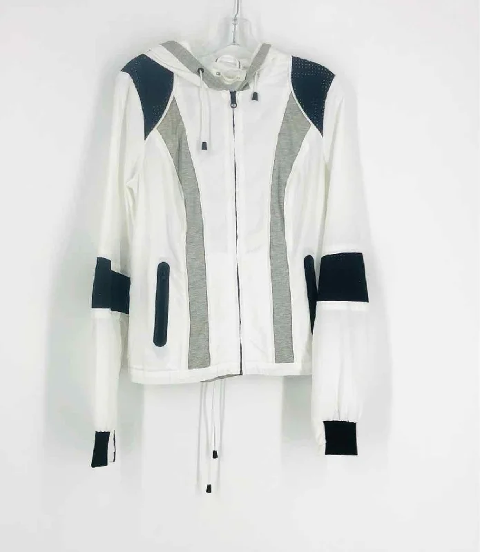 Size M Wh/Bk/Gry Paneled Designer Jacket