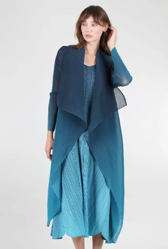 Collare Coat, Indigo to Aqua