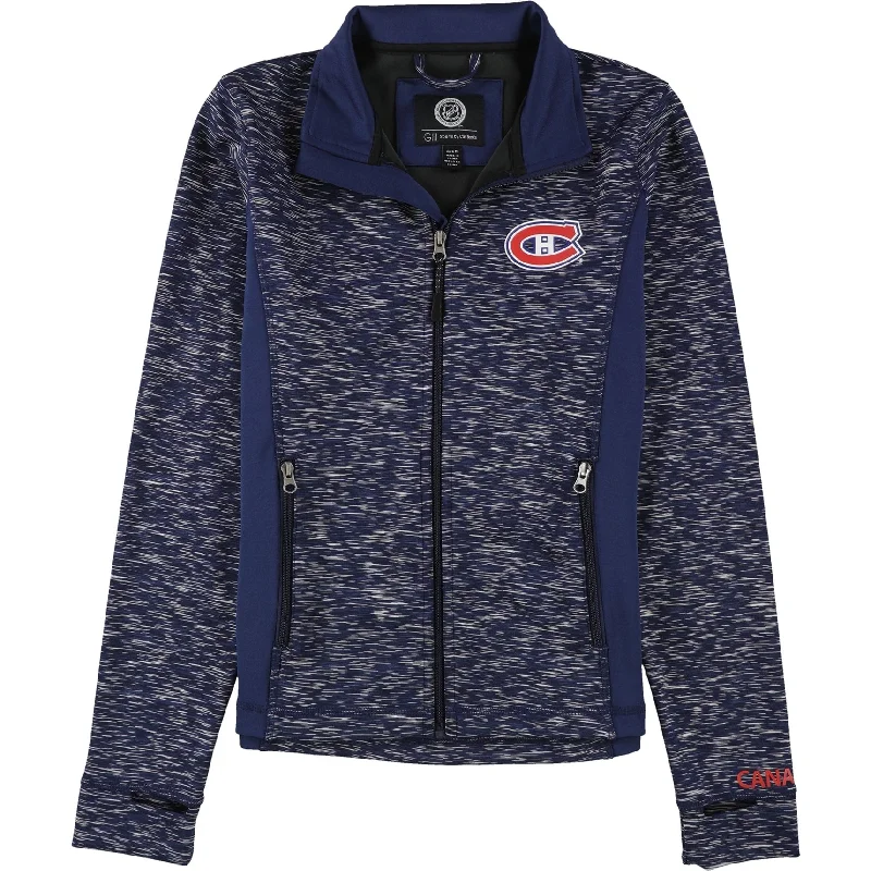 G-III Sports Womens Montreal Canadiens Track Jacket Sweatshirt, Blue, Small