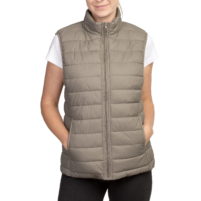 SOFRA WOMENS PUFF VEST (SPV200) - BLACK/OAT/TAUPE