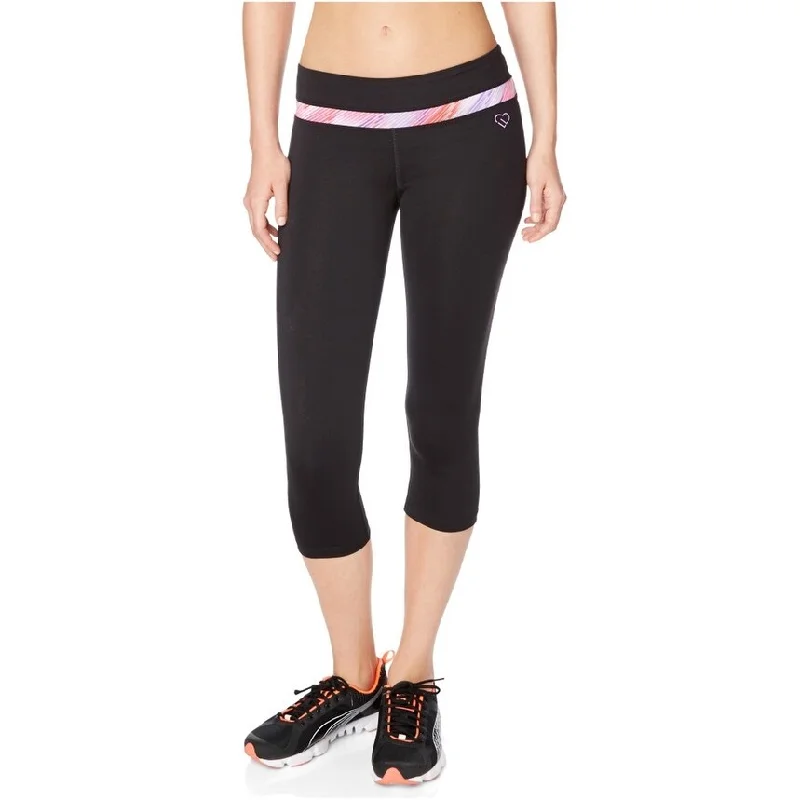 Aeropostale Womens Striped Crop Yoga Pants, Orange, Small