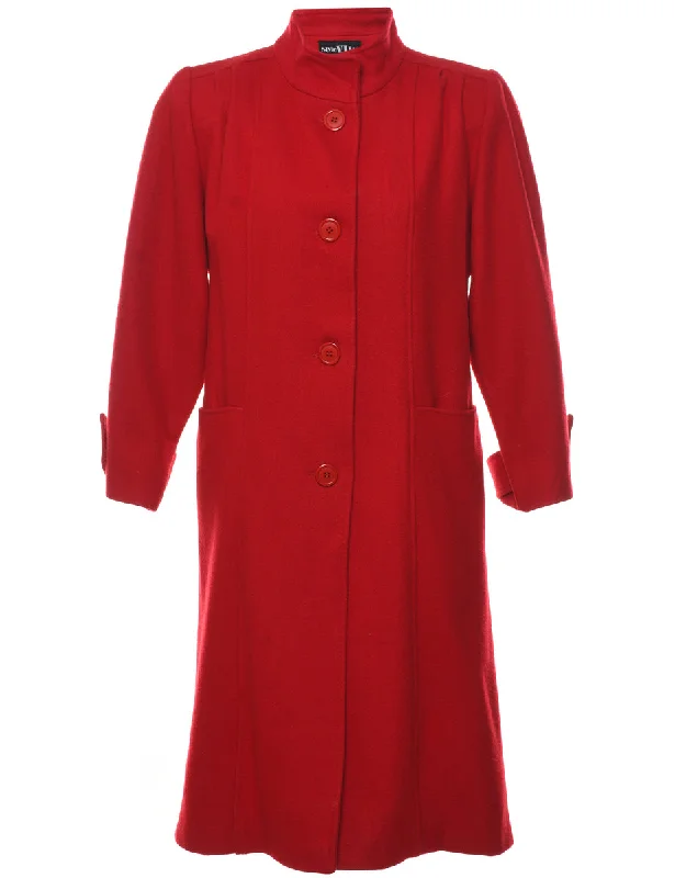 Red Wool Coat - L