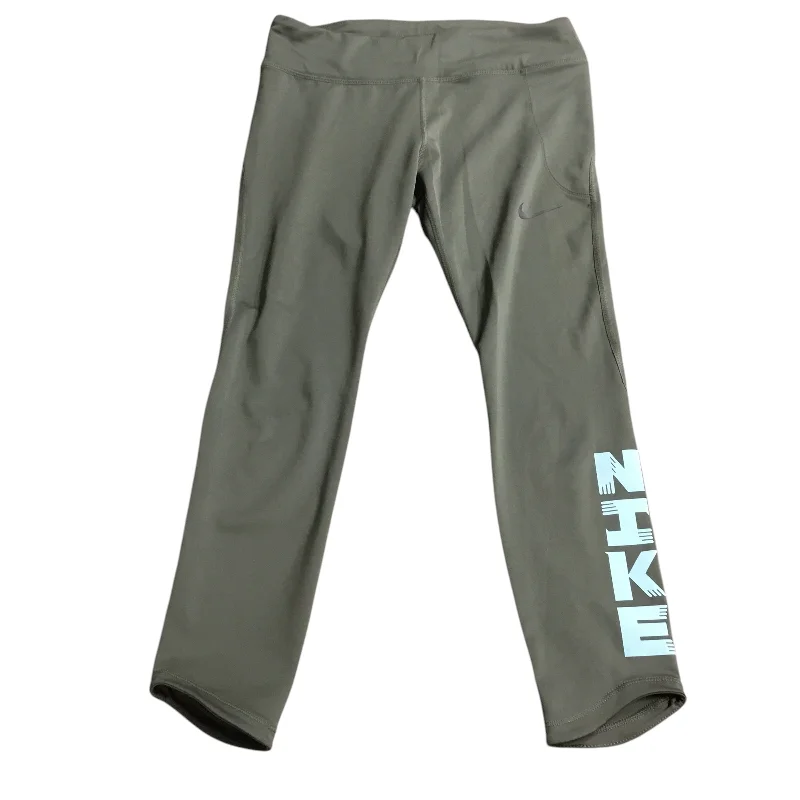 Athletic Leggings By Nike Apparel In Green, Size: M