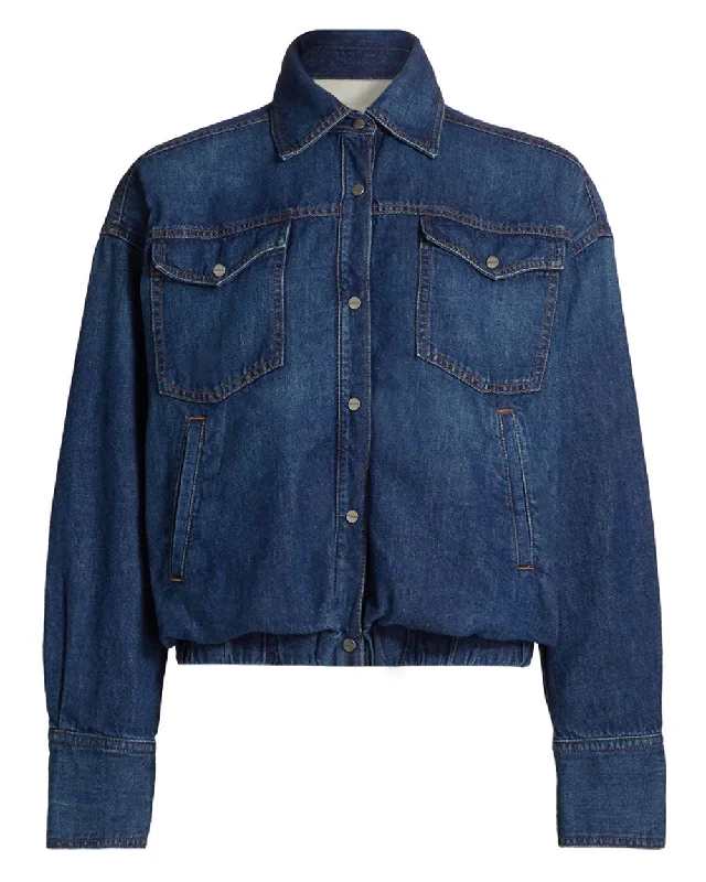 Denim Bubble Jacket in Dark Wash