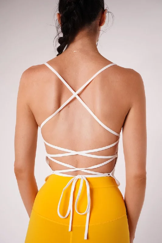 Mia Tie Back Halter Top White