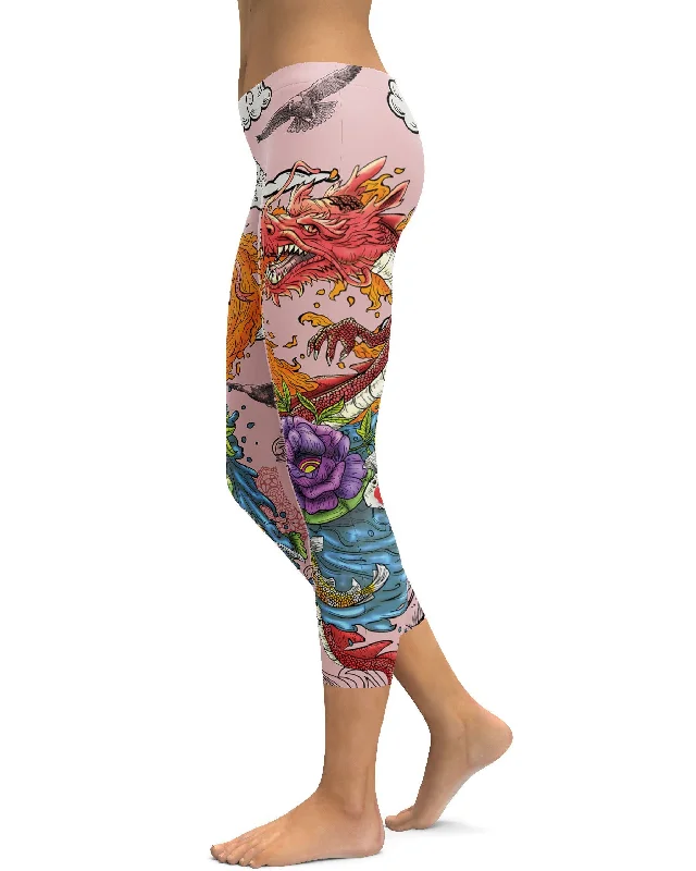 Tattooed Dragon Capris