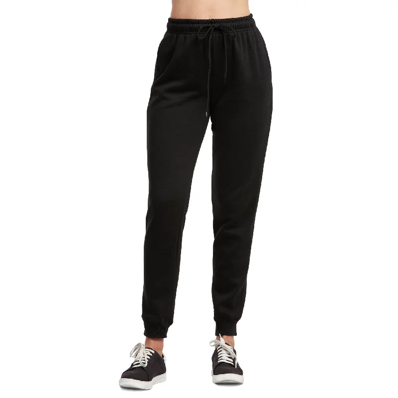 SOFRA LADIES FLEECE JOGGER PANTS (LSP1100) - BLACK/H.GRY/SAND