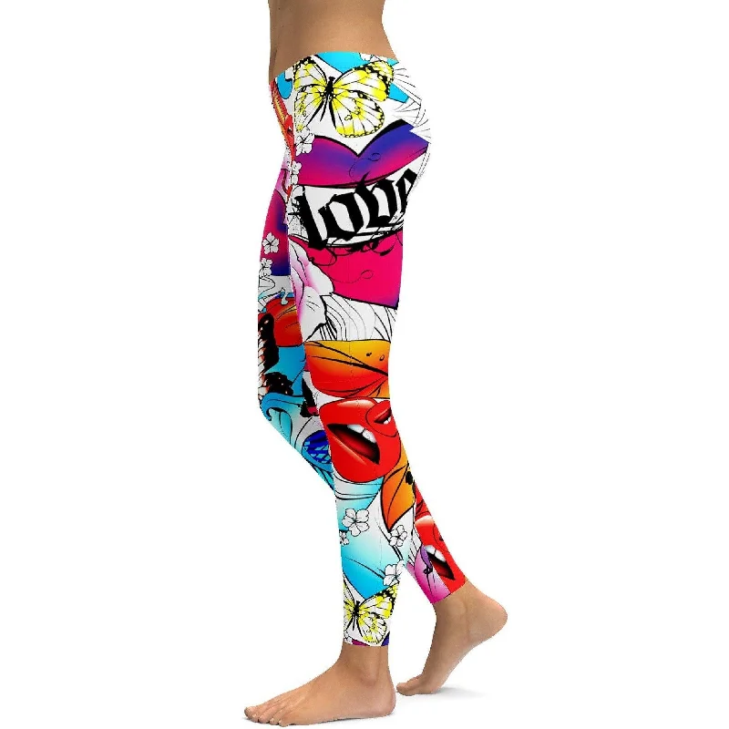 Flowers and Tats Rave Leggings