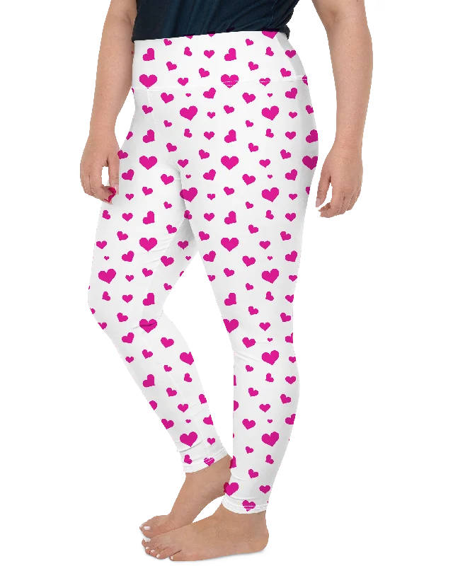 Pink Hearts Plus Size Leggings