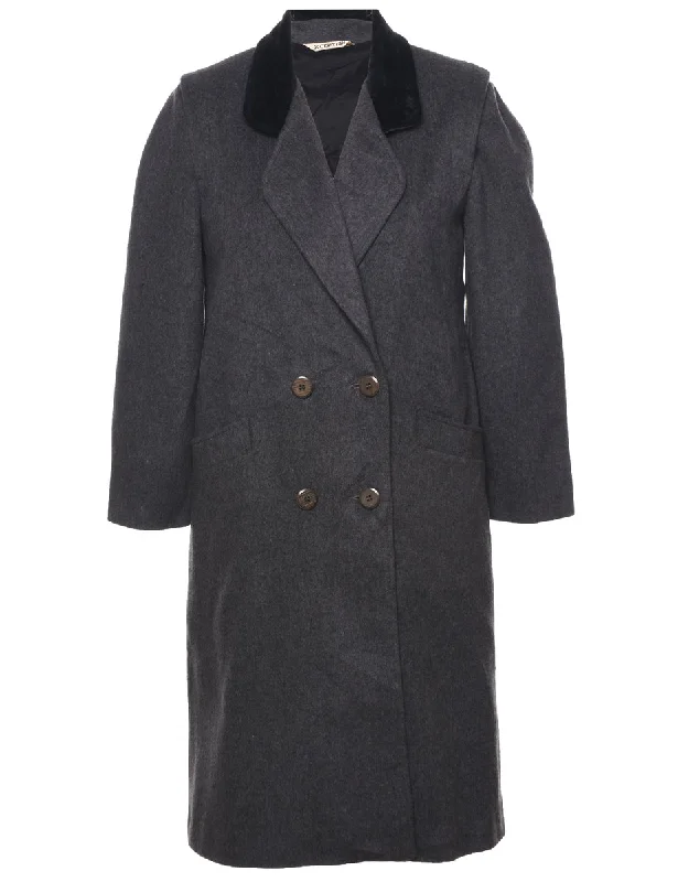 Double Breasted Wool Coat - M