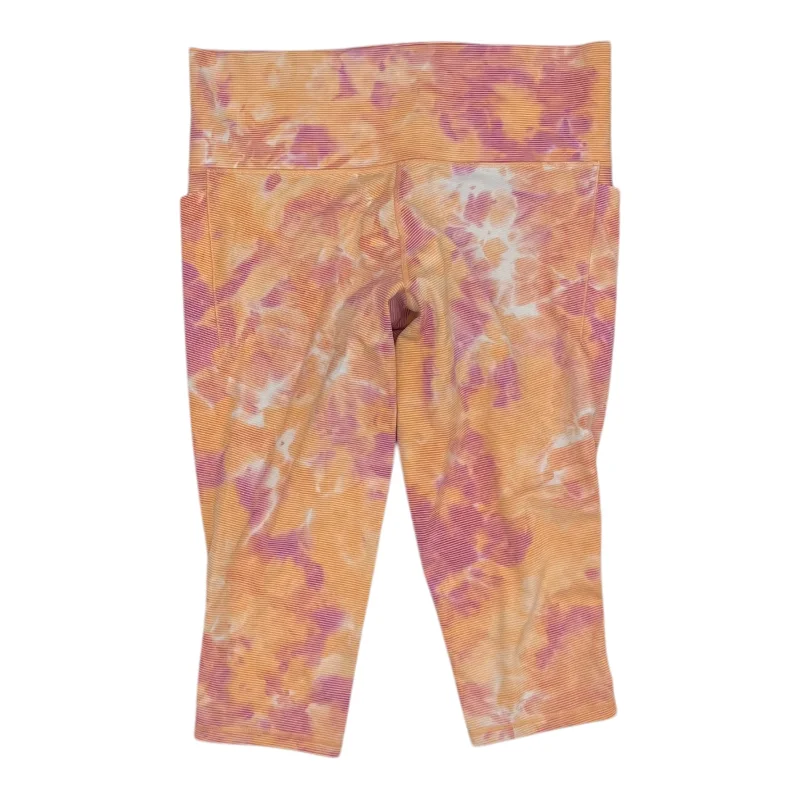 Athletic Leggings Capris By Athleta In Orange & Pink, Size:2X