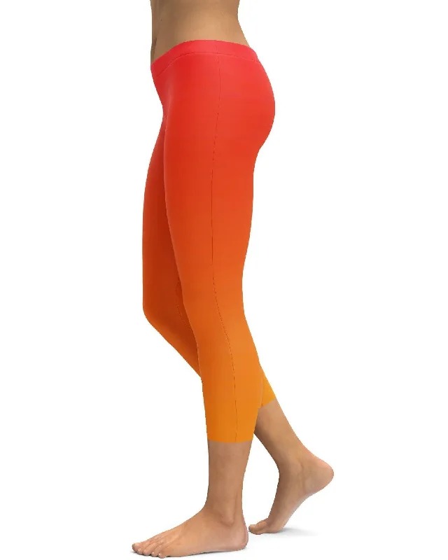 Ombre Hot Orange Capris