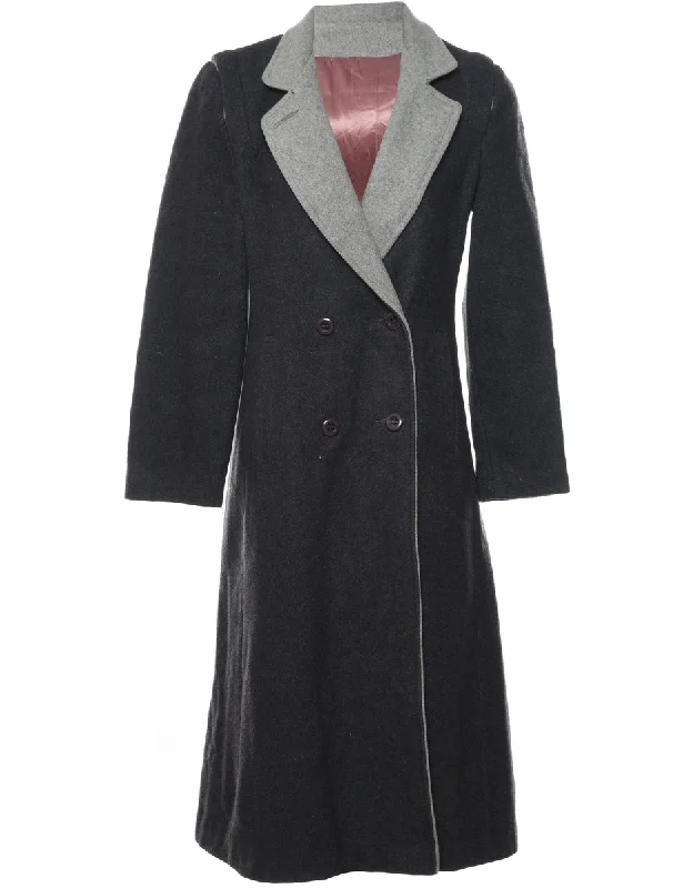 Dark Grey Wool Coat - M