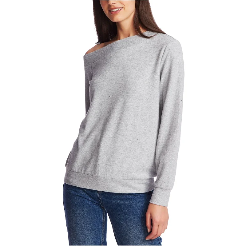 1.STATE Womens Embellished Sweatshirt, Grey, Large