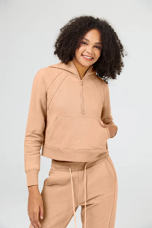 Half Zip Cropped Hoodie