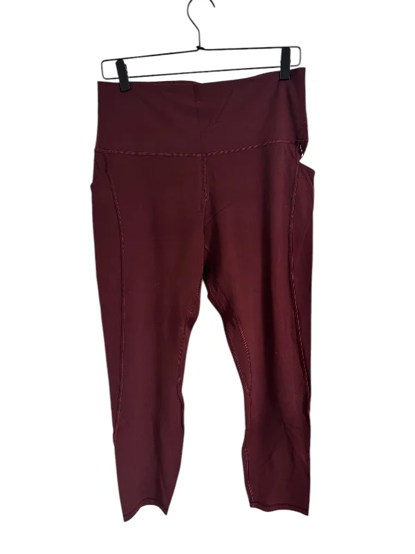 Athletic Leggings By Lululemon In Maroon, Size: 12